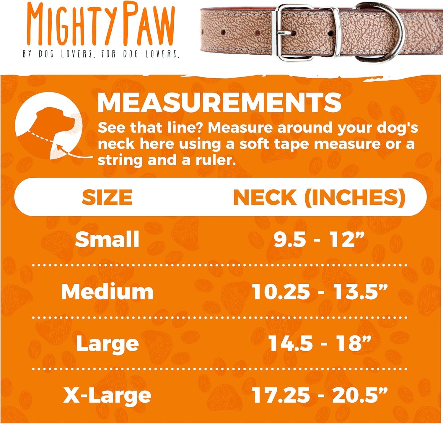 Leather Dog Collar - Genuine Distressed Leather - Strong Metal Buckle - Ultimate Comfort - Modern Style for All Dogs Breeds - Comfort Puppy Collar - (Small - Lite Brown)