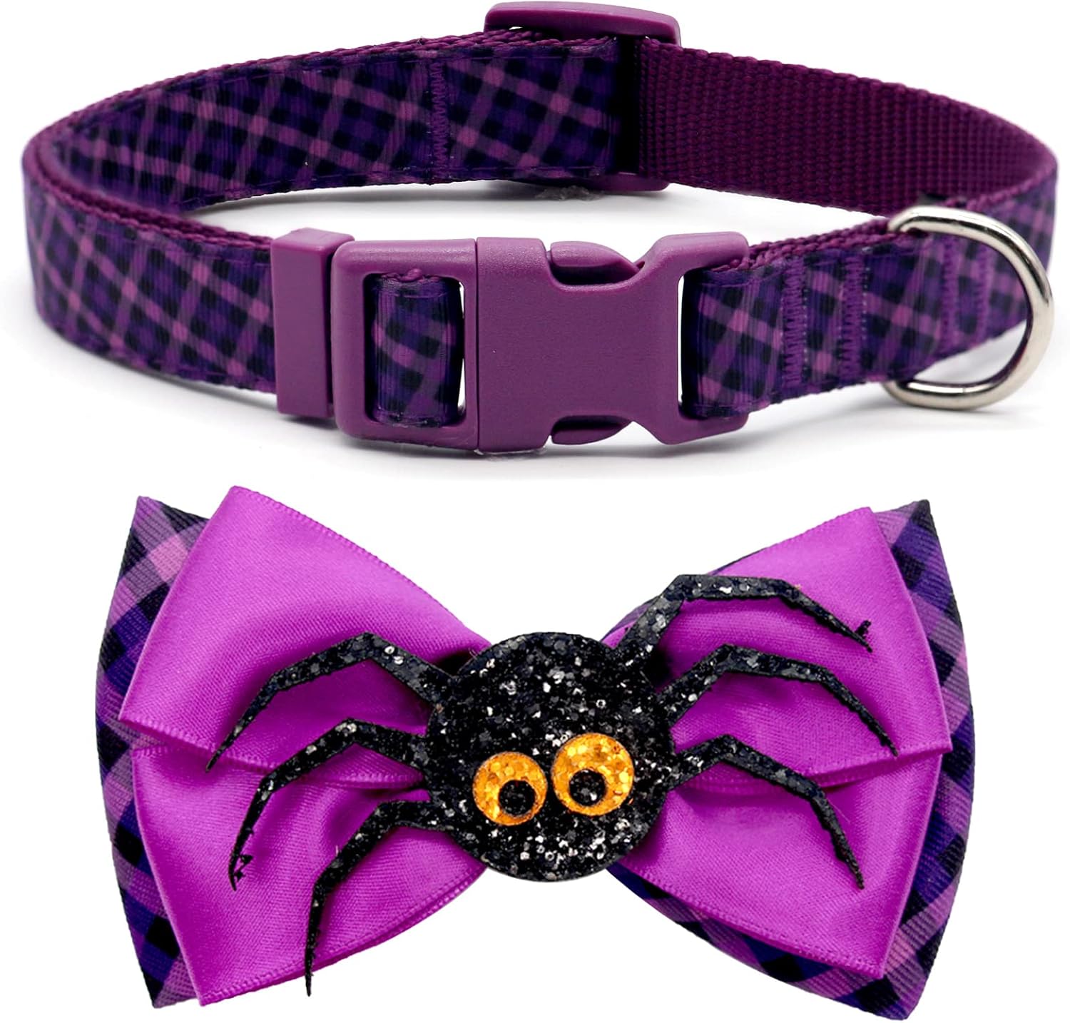 Christmas Dog Collar with Bow Tie Adjustable Dog Collar Festival Green Tree Dog Collar for Medium Dogs