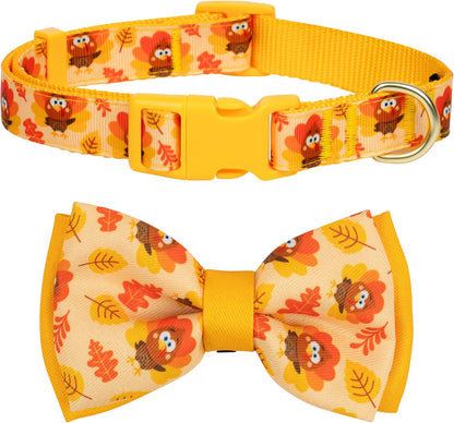 Christmas Dog Collar with Bow Tie Adjustable Dog Collar Festival Green Tree Dog Collar for Medium Dogs