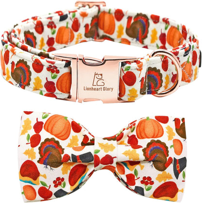 Christmas Plaid Dog Collar Adjustable Soft Dog Collar with Bowtie, Pet Gift Dog Collars Bow for Small Medium Large Dogs