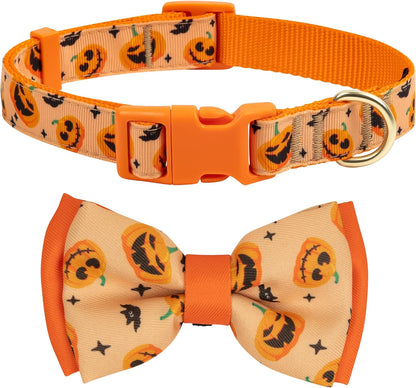 Christmas Dog Collar with Bow Tie Adjustable Dog Collar Festival Green Tree Dog Collar for Medium Dogs